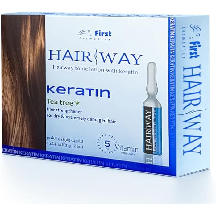 Hair Way - Tonic Lotion With Keratin, Set Of 5 Vitamin Ampoules, 10 ML Each Ampoule (Keratin, Tea Tree, Hair Strengthener, For Dry & Extremely Damaged Hair) - Image 2